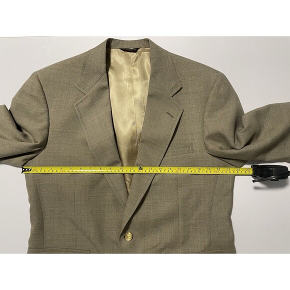 Vintage Palm Beach Men's Blazer Sport Coat Tan Brown Taupe 42R Brass‎ Buttons - Picture 10 of 12